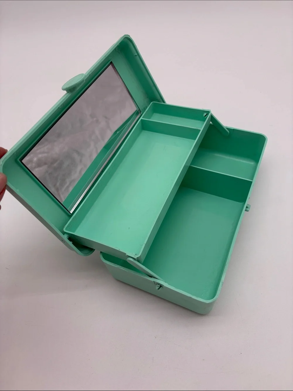 Vintage 90s Teal Mint Caboodles Makeup Case Organizer Traveling BLEMISH